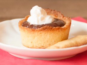 Bicchierini di frolla con cioccolata