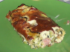 clafoutis di prosciutto e zucchine