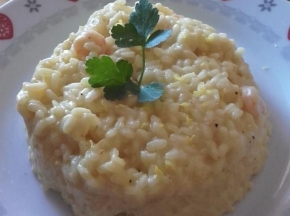 Risotto zafferano gamberetti e limone