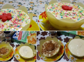 Coppette di crema pasticcera e amaretti