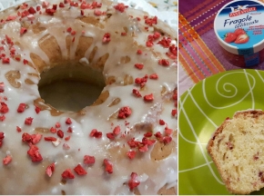 Ciambella con fragole liofilizzate