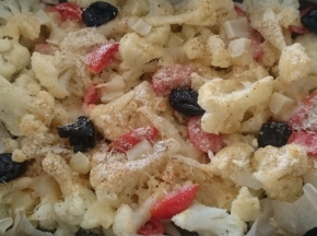 Cavolfiore con pomodorini e olive