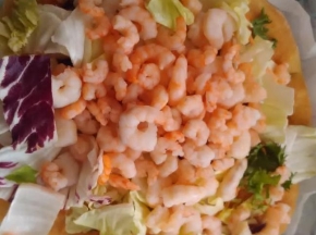 Pizza con gamberetti