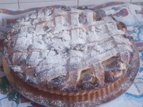 crostata con mascarpone, ricotta e gocce di cioccolato