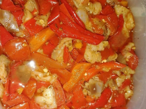 Peperini e melanzane in agrodolce