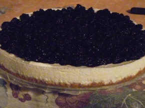 Torta fredda allo yogurt con more selvatiche