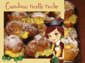bignè fritti di carnevale con crema chantilly