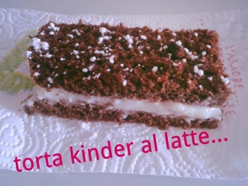 Torta kinder fetta a latte