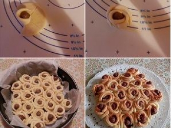 Roselline di pasta brioche al cioccolato