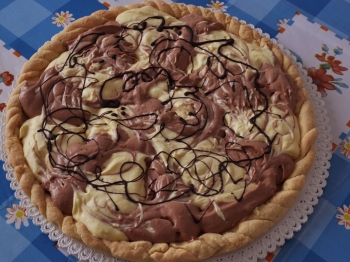crostata marmorizzata con creme bicolori 