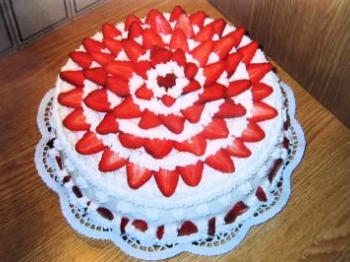 Dalia di panna e fragole
