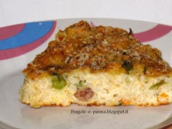 Tortino di riso con minestrone