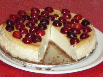 estasi di cheese-cake con salsa ai lamponi