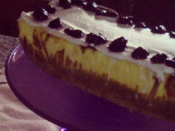 Cheesecake con marmellata di more