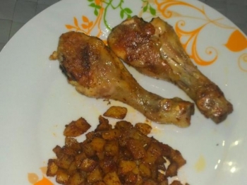 Pollo piccante con patate