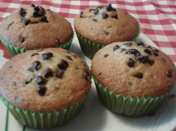 Muffin con gocce di cioccolato fondente