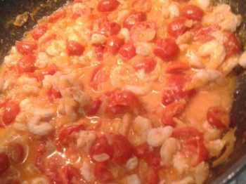 Sugo di gamberetti e pomodorini