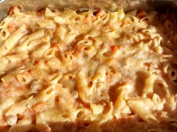 Pasta al forno zucca e salsiccia