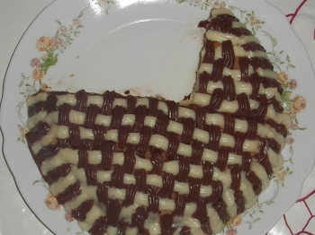 TORTA CANESTRO CON CREMA PASTICCERA E AL  CIOCCOLATO