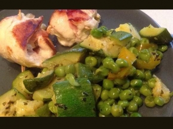 Fagottini di pollo e contorno dell'ortolano