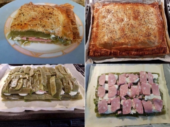 Torta salata con piattoni, stracchino e mortadella