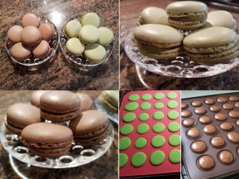 Macarons al cioccolato e al pistacchio