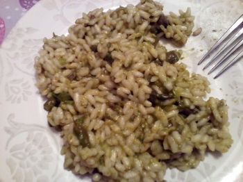 Riso integrale con gli asparagi verdi