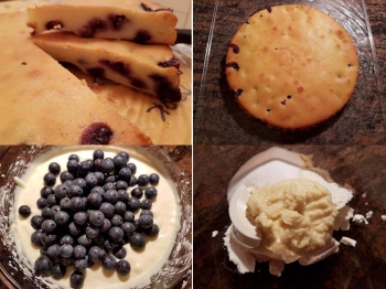 Torta ricotta, cioccolato bianco e mirtilli