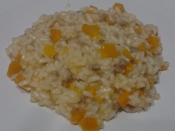 Risotto con zucca e salsiccia (ricetta di Nikottera)