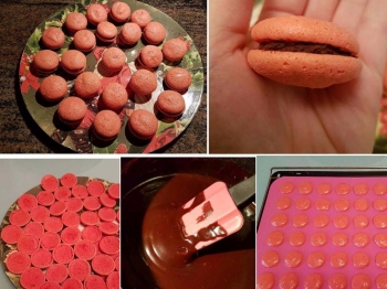 Macaron con ganache al cioccolato e liquirizia