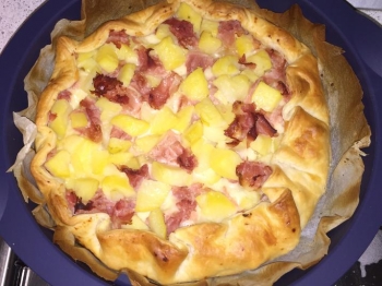Torta salata patate e prosciutto