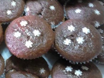 Muffin di cioccolato e stelle