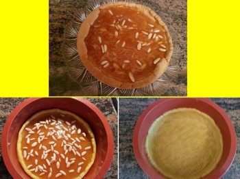 Crostata con vellutata di albicocche e pinoli