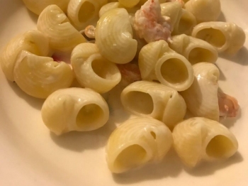 Pipe panna gamberi e funghi