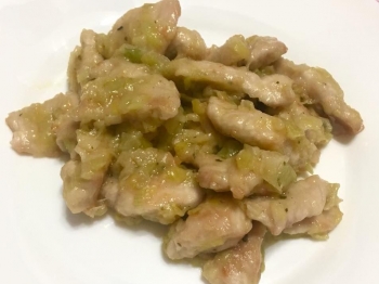 straccetti di tacchino al porro