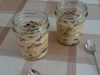 Tiramisù in barattolo con crema al mascarpone e nutella