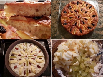 Torta di mele, ricotta e grano cotto