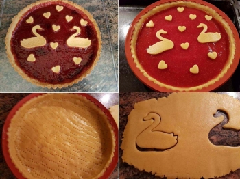 Crostata romantica con confettura di fragole