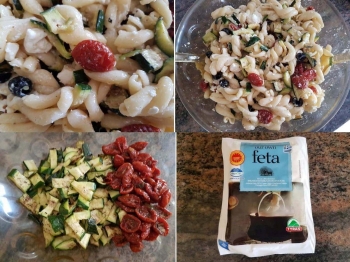 Pasta fredda con zucchine grigliate, feta e ...