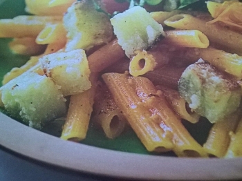 pennette con melanzane e peperoni