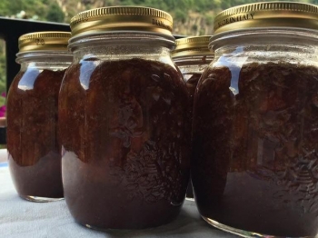 Marmellata pesche amaretti e cacao
