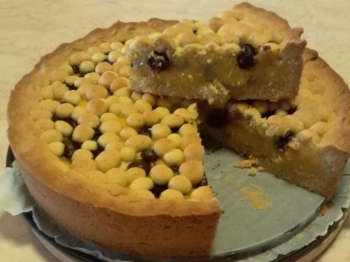 Crostata crema e mirtilli