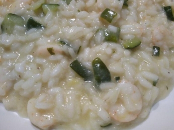 Risotto gamberi e zucchine aromatizzato al limone