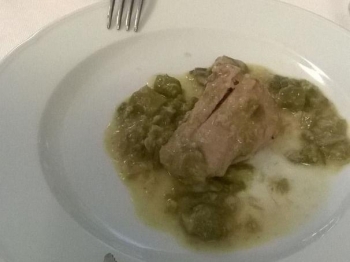 arrosto di vitello con crema di fave