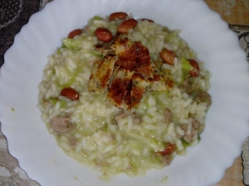 Riso con verza e fagioli