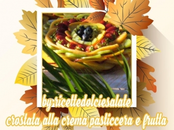 crostata con crema pasticcera e frutta fresca