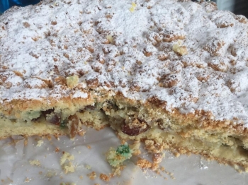 Crostata con ricotta, uvetta e canditi