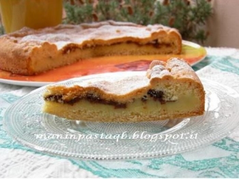 Crostata con la crema e il cioccolato