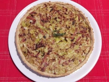 Quiche di porri e speck