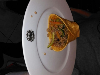 Tortillas  con carne macinata peperoni e zucchine